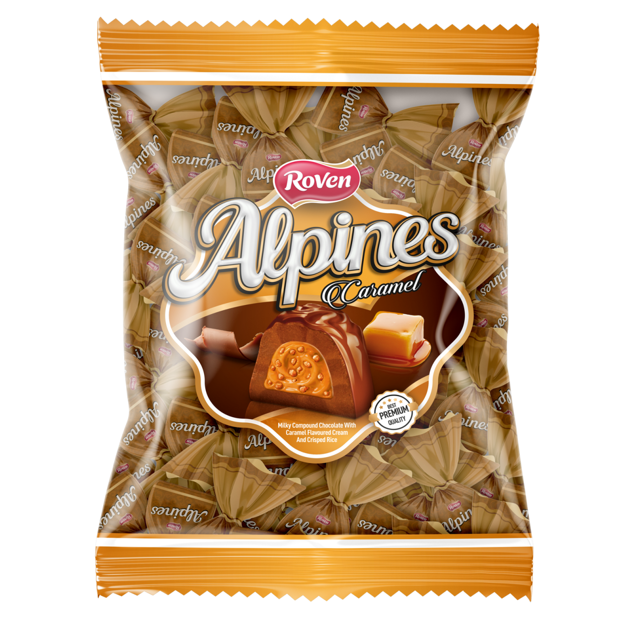 KARAMEL AROMALI KREMA DOLGULU PİRİNÇ PATLAKLI SÜTLÜ ÇİKOLATA	